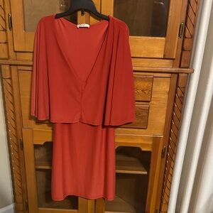 Blue Blush Scarlet Midi Dress with Cape Sleeves